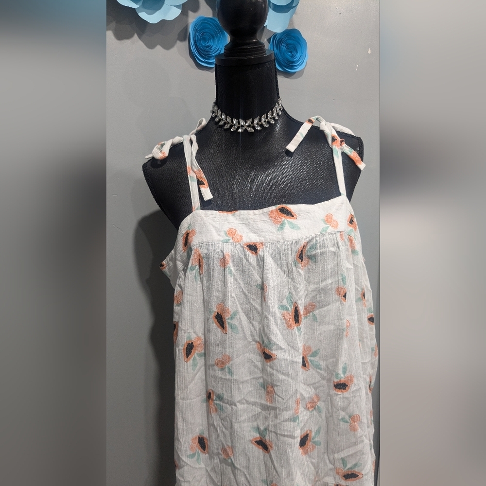 π Loft Beach Papaya Tie Strap Swing Dress - Picture 2 of 7